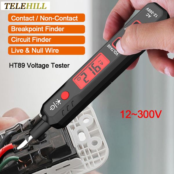 HT89 Tension Tester AC DC 12-300V COURANT COUVERTUIE NULL TESTER NULL TESTER Point de disposition Smart Nant Contacte Test Test Pen Metter