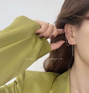 Htbeat Long Tassel Ear Line Hook Oor Bone Clip Integrated Tremella Ring Femininity oorbellen Nieuwe mode in 20207033919
