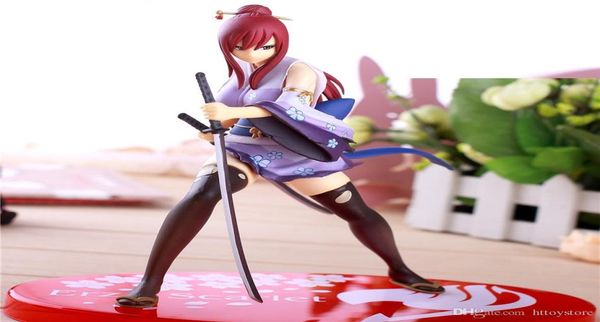 HTT Fairy Tail 2 Edition Erza Scarlet Doll 17 Escala PVC PVC Figura Sexy Linda Girl Model Collectable Toys Anime Figura 6526995