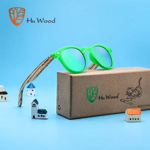 HU WOOD enfants lunettes de soleil en bois lunettes de soleil pour filles garçons lunettes UV400 multi-couleur cadre lunettes de soleil nuances GR1003 240229