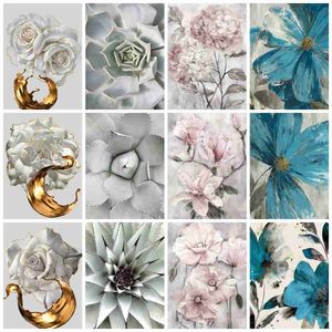 Huacan 5d Diamond Broidery Mosaic Flower Art Kits Diamond Painting Set Rose Pictures de strass