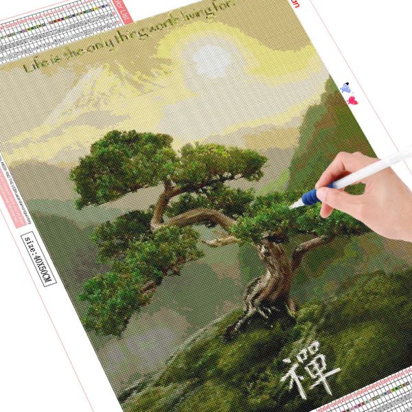 Huacan 5d DIY Diamond Painting Full Round Square Landscape Tree Tree Rimestones Diamond broderie Sale Mountain Mosaic Craft Kit