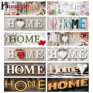 Huacan 5D DIY Diamant Peinture Home Sweet Home Art Plein Carré / Rond Diamant Broderie Mosaïque Texte Kit Décorations 201112