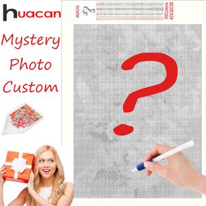 Huacan 5d DIY Diamond Painting Mysterious Photo Custom Mosaic Diamond Brodery Full Square / Round Picles Pictures surprise Cadeau