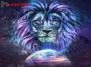 Huacan 5d DIY Lion Diamond Painting Animal Full Full Square Mosaic Cross Stitch Decorations For Home Fabriqué à la main Gift8652062