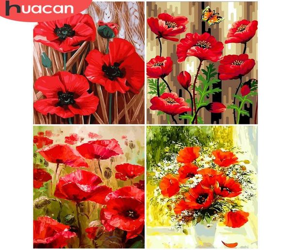 HUACAN – peinture par numéros de fleurs peintes à la main, dessin artistique sur toile, images par numéros, Kits de décoration d'intérieur, 7005006