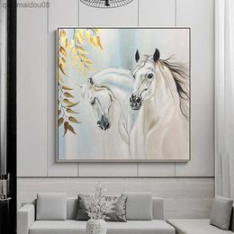 HUACAN handgemaakte paard foto muur kunst schilderijen handgeschilderd olieverfschilderij op canvas muur kunst modern huis decoratie geen ingelijst L230704