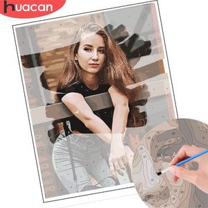 HUACAN Pintura al óleo por número Personalidad Po Personalizada DIY Pintura Imágenes Dibujo por números Lienzo para colorear Decoración del hogar Regalo 220623