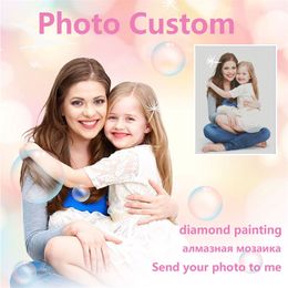 HUACAN Po bordado de diamantes personalizado 5D Diy pintura de diamantes imagen cuadrada completa de s mosaico de diamantes decoración del hogar 220623