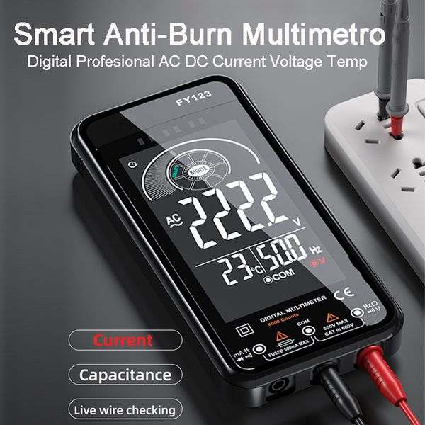 Huajiayi Hot Smart Anti-Burn Multimètre numérique AC CC Current Tension Tempacitance Auto Range Auto OHM NCV Multimeters Tester