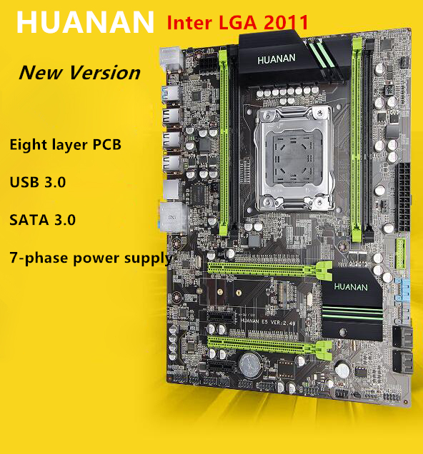 Scheda madre HUANAN dorata V2.49 X79 LGA2011 ATX USB3.0 SATA3 PCI-E NVME M.2 SSD porta Supporto memoria REG ECC e processore Xeon E5