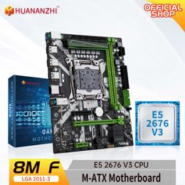 Carte mère HUANANZHI 8M F LGA 2011-3 avec kit combo Intel XEON E5 2676 V3 prenant en charge la mémoire DDR4 RECC NON-ECC NVME USB