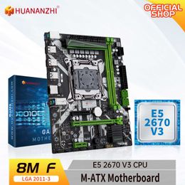 Carte mère HUANANZHI 8M F LGA 2011-3 avec kit combo mémoire Intel XEON E5 2670 V3 supp DDR4 RECC NON-ECC NVME USB