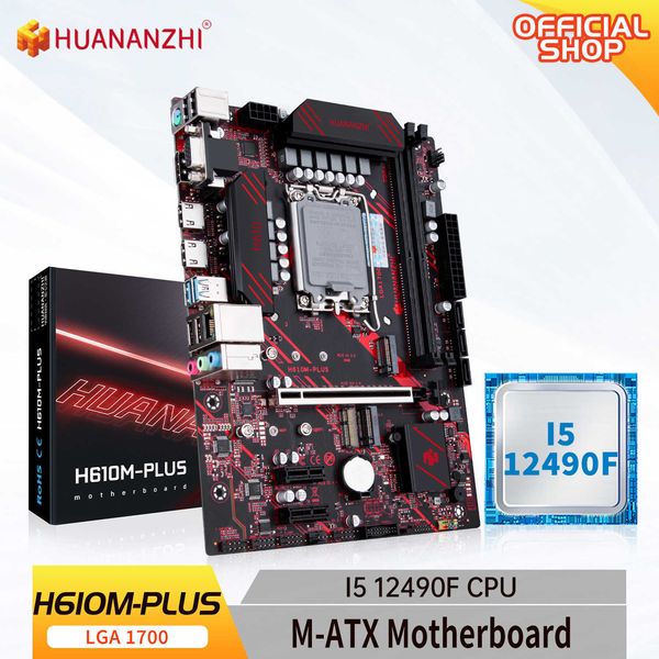 HUANANZHI H610M PLUS Carte Mère M-ATX avec Intel Core i5 12490F LGA 1700 Prend en Charge DDR4 2400 2666 2933 3200MHz 64G M.2 NVME SAT