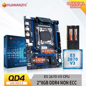 HUANANZHI QD4 LGA 2011 3 carte mère avec Intel XEON E5 2670 v3 avec 2 kit combo de mémoire DDR4 8G