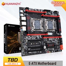 Placa base HUANANZHI T8D LGA 2011-3 compatible con Intel Dual CPU E5 2696 2678 2676 2666 V3 DDR3 RECC M.2 NVME NGFF USB3.0 E-ATX