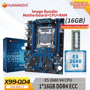 HUANANZHI X99 QD4 LGA 20113 Moederbord met Intel E5 2680 v4 116G DDR4 RECC Geheugen combo kit set meerdere opties 240326