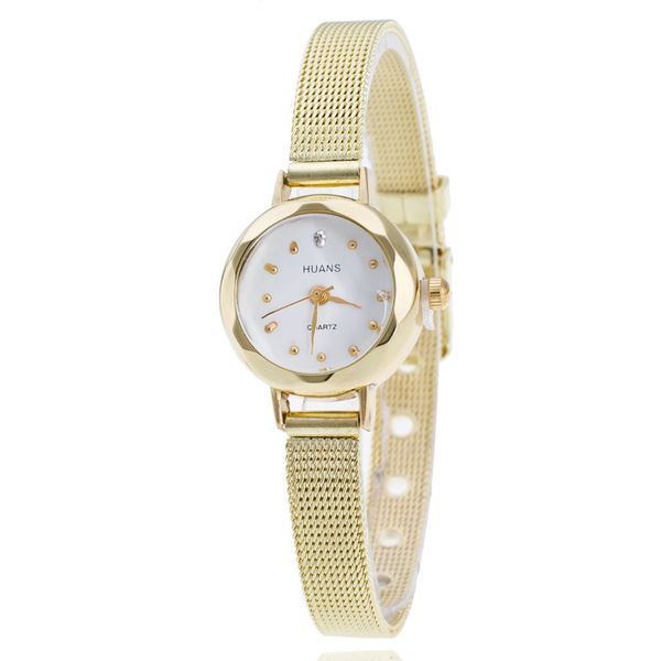 HUANS montre femmes montre étudiant montre fille cadeau alliage Fine maille bande montre en gros étudiant mode or diamant montre à Quartz