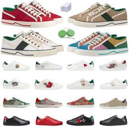 Hommes femmes chaussures décontractées sneaker luxe Low Fashion Flat Ace Tiger Broidered Black Blanc Green Stripes Platform Walking Shoe Trainer Sports Sneakers
