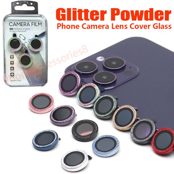 Glitter Powder Star Teléfono Lente de la cámara Protector de vidrio para iphone 15 14 13 12 11 Pro MAX iphone14 cubierta de la cámara Cielo estrellado Bling Bling