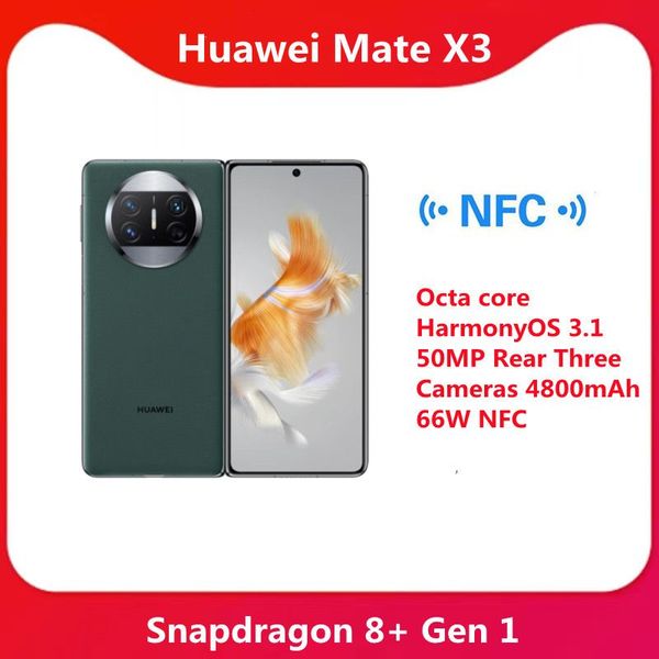huawei mate x3 téléphone mobile à écran plié snapdragon 8+ gen 1 octa core harmonos 3.1 50mp arrière trois caméras 4800mah 66w nfc