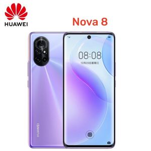 Huawei nova 8 smartphone 5G 6,57 pouces 64MP + 32MP appareil photo 128GB ROM 8GB RAM téléphones mobiles NFC 66W chargeant le téléphone portable d'origine