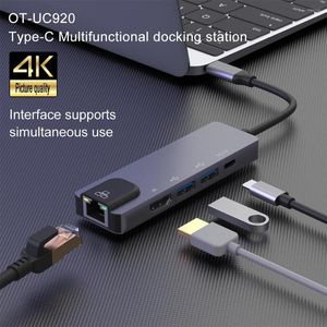 Hub -adapter -Compatible 4K HD 5 Port 20V 4 2A 84W PD Fast Charger Hoge snelheid Docking Station Telefoon