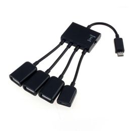 Hub Cable 4 Port Micro USB Power Layging OTG Hub Cable Quality Super Speed ​​Compact Adapter voor smartphonetabel 20J291