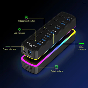 Hub Aliments Port Port ordinateur portable Station d'amarrage indépendant Ports de commutation indépendante Extension rapide Écrivez Expanseur USB