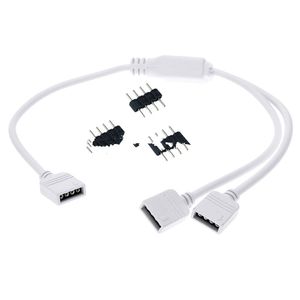 Livraison gratuite HUB Connecteur de bande RVB Blanc / Noir Led Split Câble d'extension Fil 30cm 1 RVB Femelle 4pin à 1 2 3 4 5 Port Femelle