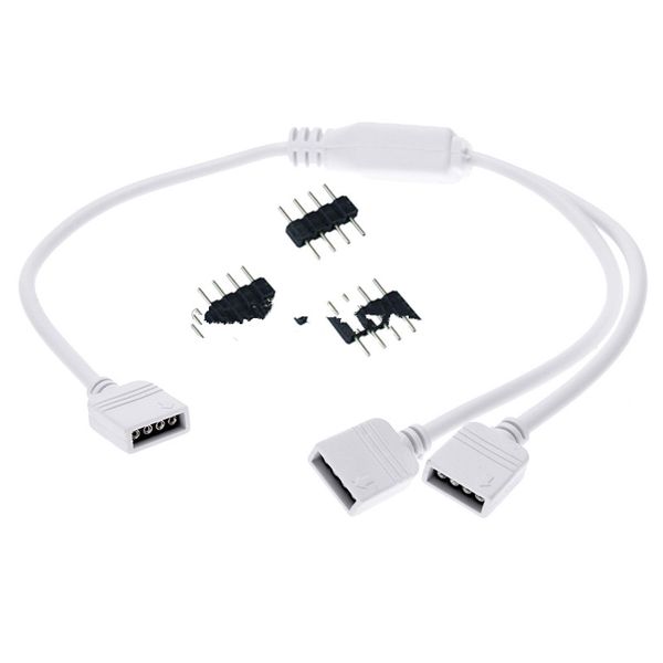 Livraison gratuite HUB Connecteur de bande RVB Blanc / Noir Led Split Câble d'extension Fil 30cm 1 RVB Femelle 4pin à 1 2 3 4 5 Port Femelle