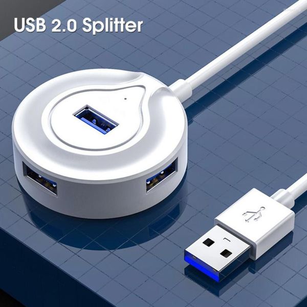 Hub USB Splitter 4 puertos USB2.0 adaptador de velocidad rápida portátil OTG base de expansión para impresora/ratón/teclado