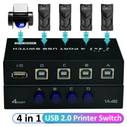 Hubs 4 ports USB 2.0 Switch Switcher de commutateur 4 ou 2 en 1 Boîte d'adaptateur de câble d'imprimante pour le scanner PC Imprimante ordinateur ordinateur de bureau