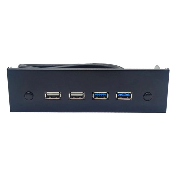 HUBS 5,25 pouces USB Panneau avant Hub Computer Board, Adaptateur de panneau avant USB, USB 3.0 USB 2.0 pour le boîtier de l'ordinateur PC Facultatif