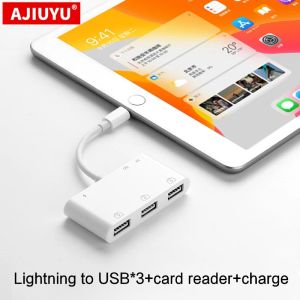 Hubs ajiuyu usb Lightning otg hub pour iPad air 2 3 pro mini 4 5 10.2 9.7 10.5 convertisseur adaptateur hdmi de tablette de connexion de la souris clavier