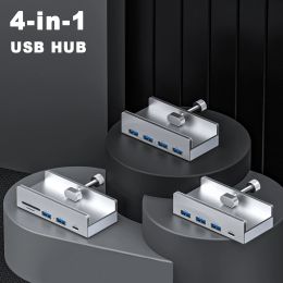 Hubs Aluminium ALLIAG USB 3.0 Clip Hub 4 Station d'accueil USB 5 Go / s Data Transmission Splitter SD TF TF Carte Reader pour les accessoires pour ordinateur portable