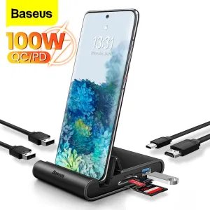 Estación de acoplamiento Baseus de los cubos USB C HUB a 4K HDMiCompatible USB 3.0 PD 100W CARGE RÁPIDO FORMA PARA SAMSUNG S22 S20 DEX Phone Dock Station