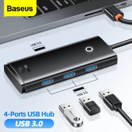 Hubs Baseus Lite Series 4Port Adaptador USB USB USB Tipo C a USB 3.0 Hub Splitter Adaptador para la computadora portátil MacBook Pro iPad Pro USB Hub USB