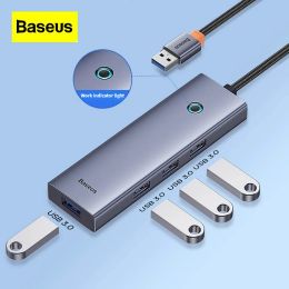 HUBS BASEUS USB 3.0 Concentrator Typec 4in1 Docking Station voor pc -laptops Mobiele telefoons Meerdere interface netwerkkabelconverter