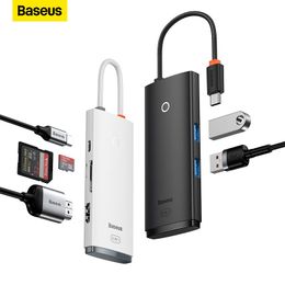 Hubs Baseus USB Type C Hub naar HDMICompatible USB 3.0 Adapter 6 in 1 Type C Hub Dock voor MacBook Pro Air USB C Splitter