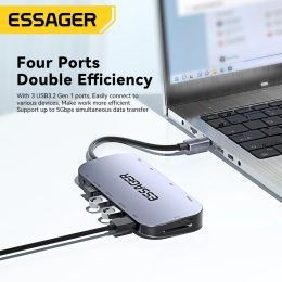 Moyeux Essager USB Type C HUB USB C vers HDMIcompatible USB 3.0 Station d'accueil pour MacBook Pro iPad Pro USB HUB PD 100W/60W adaptateur