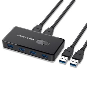 Hubs Est USB3.0 Switch Printer Deling KVM Switcher 4 Ports Twee op vier uit 2 computers voor toetsenbord SplitterUSB USB