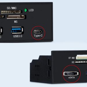 Hubs pour ordinateur multiport PC Front Panneau interne USB3.0 / 3.1 ESATA Prise en charge de Typec SD / CF / TF / SDHC / MMC / SDXC / MD CARTES CHARD