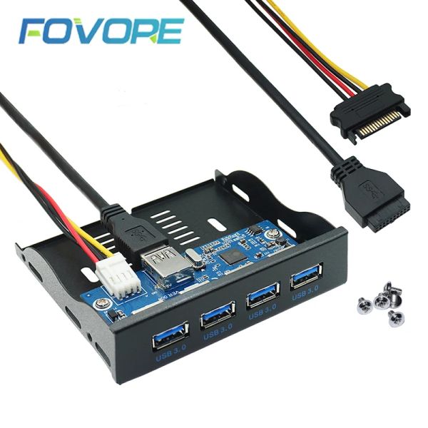 Panneau avant Hubs pour PC USB3.0 Panneau avant USB 3.0 PORTS EN TANCHER 20PIN 4 PORT USB3 pour PC Bureau de bureau PC 3.5 