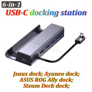 Hubs Gigabit Ethernet RJ45 PD Charge USB TYPEC Station d'amarrage du hub HDMI pour Nintendo Switch Jsaux Ayaneo Asus Rog Steam Deck Dock