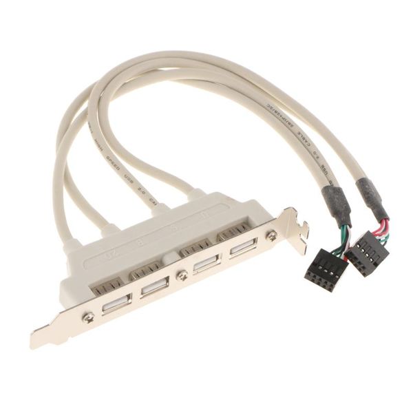 Concentrateurs de haute qualité 35 cm 4 ports USB 2.0 support d'extension de panneau arrière vers câble d'en-tête de carte mère USB