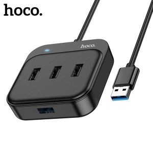 Hubs Hoco 4port USB 3.0 2.0 Convertisseur de diviseur de câble d'extension Hub pour disques durs Adaptateur de clavier de souris à disque flash USB mini