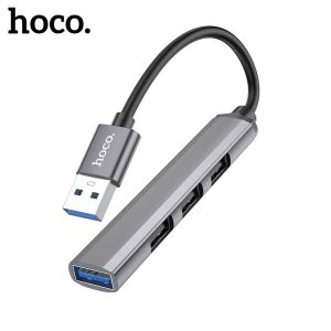 Hubs Hoco Aluminium Alloy USB naar USB3.0 2.0 Hub Extension 4 Port Splitter OTG -adapter voor Lenovo Huawei Xiaomi PC Computeraccessoires