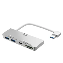 Hubs Huwei Aluminium ALLIAG USB 3.0 Hub 3 Port Adaptateur Splitter avec lecteur de carte SD / TF pour IMAC 21.5 27 Pro Slim Unibody Computer