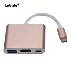 Hubs Kebidu Type C naar USB 3.0 Laadadapter Converter USBC 3.1 Hub -adapter voor Mac Air Pro Huawei Mate10 Samsung S8 Plus